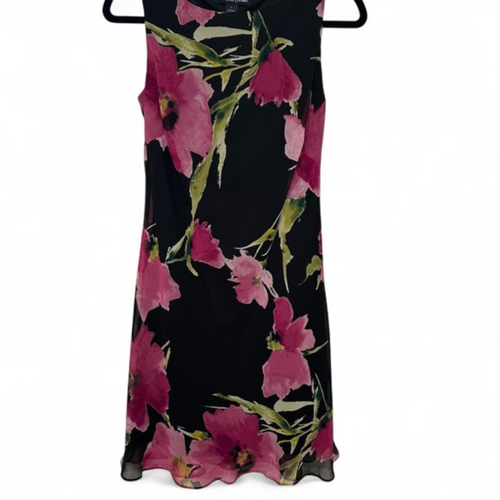 American Living Black Dress with Pink Floral Design